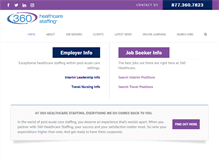 Tablet Screenshot of 360healthcarestaffing.com